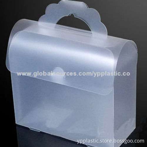 Clear transparent PP box folder with handle